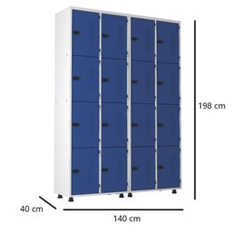 Armário Roupeiro Aço 16 Portas Guarda Volume Trinco - 4