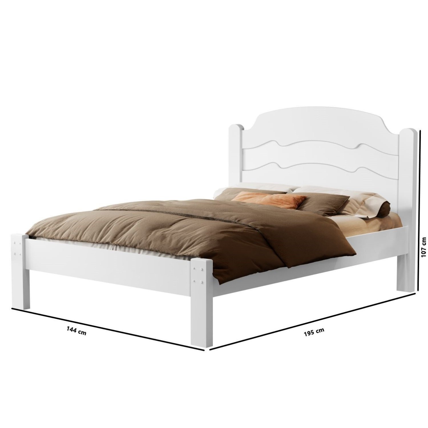 Cama Casal 100% Mdf 107x144x195cm Iris - 3