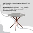 Ver mais imagens de Conjunto Sala de Jantar Mesa Redonda 70cm Tampo Granito Topázio 4 Cadeiras Linda Yescasa Marrom