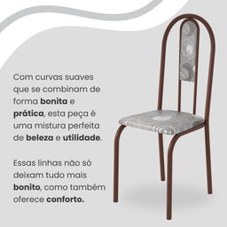Conjunto Sala de Jantar Mesa Redonda 70cm Tampo Granito Topázio 4 Cadeiras Linda Yescasa - 7