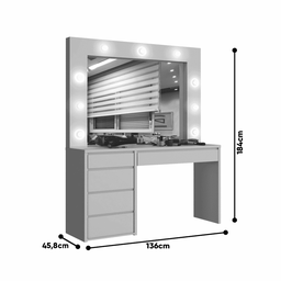 Camarim com Lâmpadas de LED - Berlim-Branco - Mavau Móveis - 3