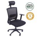 Ver imagem 2 de Kit 5 Cadeiras Escritorio Presidente Ergonômica NR17 Tela Mesh 3317 Preto