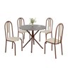 Conjunto Sala de Jantar Mesa Redonda 70cm Tampo Granito Topázio 4 Cadeiras Linda Yescasa - 2