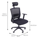 Ver imagem 3 de Kit 10 Cadeiras Escritorio Presidente Ergonômica NR17 Tela Mesh 3317 Preto