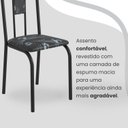 Ver imagem 6 de Conjunto Sala de Jantar Mesa Redonda 70cm Tampo Granito Topázio 4 Cadeiras Linda Yescasa Preto/Floral/Fosco