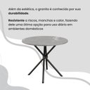 Ver mais imagens de Conjunto Sala de Jantar Mesa Redonda 70cm Tampo Granito Topázio 4 Cadeiras Linda Yescasa Preto/Marrom/Fosco