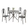 Conjunto Sala de Jantar Mesa Redonda 70cm Tampo Granito Topázio 4 Cadeiras Linda Yescasa - 2