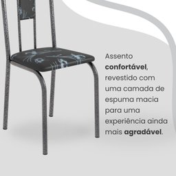 Conjunto Sala de Jantar Mesa Redonda 70cm Tampo Granito Topázio 4 Cadeiras Linda Yescasa - 6