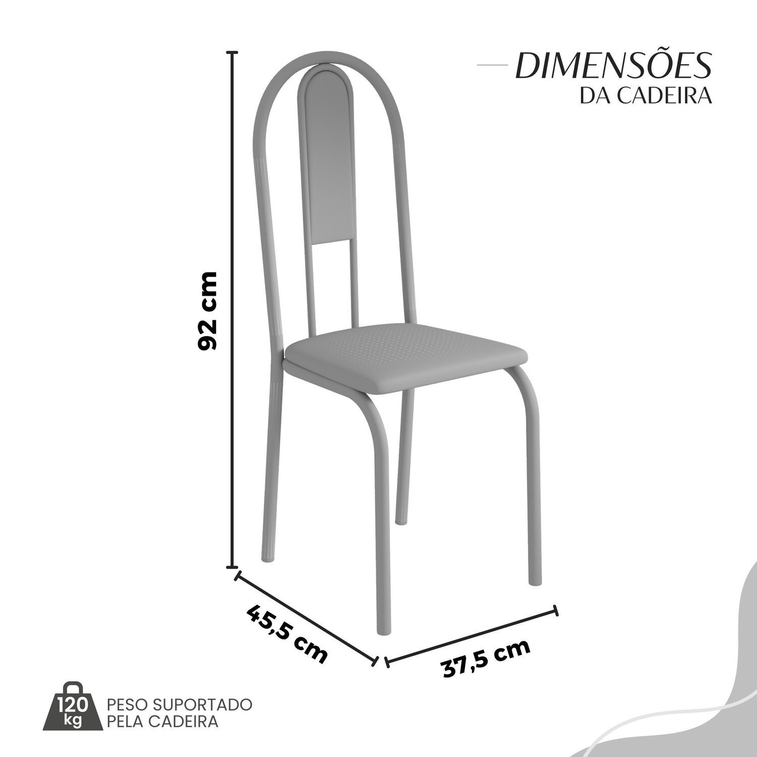 Conjunto Sala de Jantar Mesa Redonda 70cm Tampo Granito Topázio 4 Cadeiras Linda Yescasa - 4