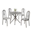 Ver imagem 2 de Conjunto Sala de Jantar Mesa Redonda 70cm Tampo Granito Topázio 4 Cadeiras Linda Yescasa