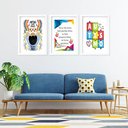 Ver imagem 2 de Kit 3 Quadros Grandes Autismo 60x48cm:moldura Branca