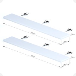 Kit 02 Prateleiras Suporte Embutido 150x25x4cm Branca Conceito - 4