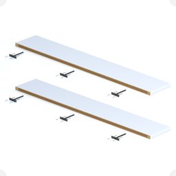 Kit 02 Prateleiras Suporte Embutido 150x25x4cm Branca Conceito - 3