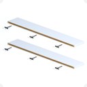 Ver imagem 3 de Kit 02 Prateleiras Suporte Embutido 150x25x4cm Branca Conceito