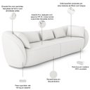 Ver imagem 3 de Sofá 3 Lugares para Sala Living Orgânico 212cm Eça P08 Bouclê Branco - Lyam Decor
