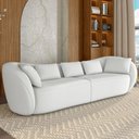 Ver imagem 1 de Sofá 3 Lugares para Sala Living Orgânico 212cm Eça P08 Bouclê Branco - Lyam Decor