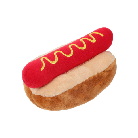 Mordedor de Pelúcia Hotdog Pet Ninho Mordedor Hotdog