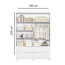 Ver imagem 4 de Guarda Roupa Doble Solteiro Branco Fosco - Albatroz