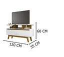 Ver imagem 4 de Rack Rubi 1.2 Cinamomo/Branco - Bechara Móveis