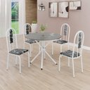 Ver imagem 1 de Conjunto Sala de Jantar Mesa Redonda 70cm Tampo Granito Topázio 4 Cadeiras Linda Yescasa