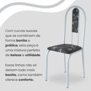Ver imagem 7 de Conjunto Sala de Jantar Mesa Redonda 70cm Tampo Granito Topázio 4 Cadeiras Linda Yescasa Branco/Preto Floral