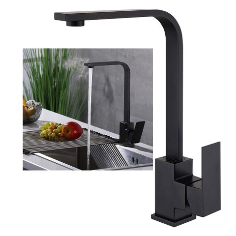 Torneira Preta Luxo Monocomando 360º Aerador Misturador Cozinha Banheiro Casa