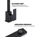 Ver imagem 5 de Torneira Preta Luxo Monocomando 360º Aerador Misturador Cozinha Banheiro Casa