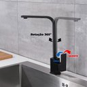 Ver imagem 3 de Torneira Preta Luxo Monocomando 360º Aerador Misturador Cozinha Banheiro Casa