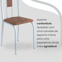 Ver imagem 6 de Conjunto Sala de Jantar Mesa Redonda 70cm Tampo Granito Topázio 4 Cadeiras Linda Yescasa Branco/Marrom