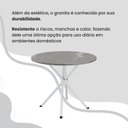 Ver mais imagens de Conjunto Sala de Jantar Mesa Redonda 70cm Tampo Granito Topázio 4 Cadeiras Linda Yescasa