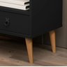 Aparador Buffet Sala com Porta 1 Gaveta Pés Palito Retrô Tip Top - Preto - 5