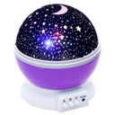 Ver imagem 1 de Luminária Projetor Abajur Estrelas Galáxia Universo Céu Criança Rotativa 360 - Roxo