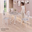 Ver imagem 5 de Conjunto Sala de Jantar Mesa Redonda 70cm Granito Topázio 4 Cadeiras Linda Yescasa Branco/Paraopeba
