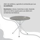 Ver mais imagens de Conjunto Sala de Jantar Mesa Redonda 70cm Tampo Granito Topázio 4 Cadeiras Linda Yescasa Branco/Paraopeba