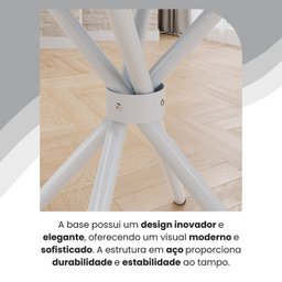 Conjunto Sala de Jantar Mesa Redonda 70cm Tampo Granito Topázio 4 Cadeiras Linda Yescasa - 9