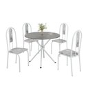 Ver imagem 2 de Conjunto Sala de Jantar Mesa Redonda 70cm Tampo Granito Topázio 4 Cadeiras Linda Yescasa