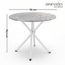 Ver imagem 3 de Conjunto Sala de Jantar Mesa Redonda 70cm Granito Topázio 4 Cadeiras Linda Yescasa Branco/Paraopeba