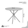 Conjunto Sala de Jantar Mesa Redonda 70cm Tampo Granito Topázio 4 Cadeiras Linda Yescasa - 3