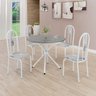 Conjunto Sala de Jantar Mesa Redonda 70cm Tampo Granito Topázio 4 Cadeiras Linda Yescasa - 1