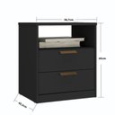 Ver imagem 3 de Mesa Cabeceira Quarto 56,7cm com 2 Gavetas e Nicho 100% Mdf Cor:grafitto