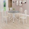 Conjunto Sala de Jantar Mesa Redonda 70cm Tampo Granito Topázio 4 Cadeiras Linda Yescasa - 1