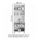 Ver imagem 3 de Paneleiro 4 Portas 80 cm Nicho Microondas Evidence Branco Poliman