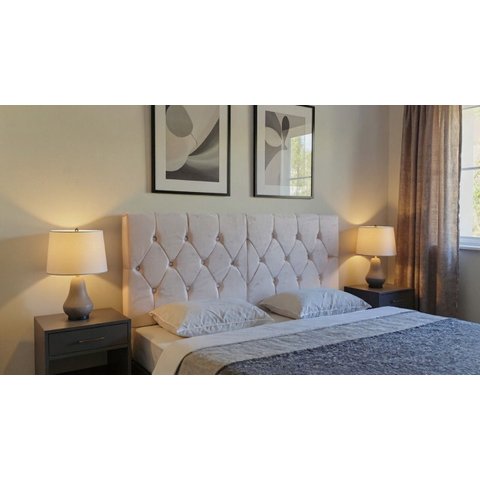 Cabeceira Estofada Cama de Casal Queen 1,60 X 55 Cm Modelo Paris Branco Corino