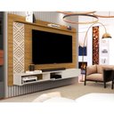 Ver imagem 1 de Painel para TV até 60 Polegadas MDF 170CMX123CM 1 Prateleira 1 Nicho 1 Porta Roma Marrom