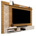 Ver imagem 2 de Painel para TV até 60 Polegadas MDF 170CMX123CM 1 Prateleira 1 Nicho 1 Porta Roma Marrom