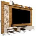 Ver imagem 3 de Painel para TV até 60 Polegadas MDF 170CMX123CM 1 Prateleira 1 Nicho 1 Porta Roma Marrom
