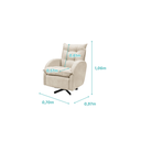 Ver imagem 2 de Poltrona Amamentação Balanço com Giro C/Puff Stella Suede Bege TC-S09 - Montanaris Decor
