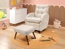 Ver imagem 4 de Poltrona Amamentação Balanço com Giro C/Puff Stella Suede Bege TC-S09 - Montanaris Decor