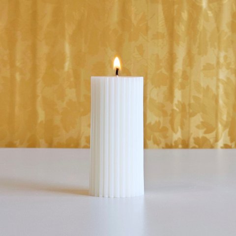 Velas Decorativas Cilíndricas Listradas - 3 Tamanhos