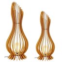 Ver imagem 1 de Abajur Grande de Chão ANA MARIA MDF Luminária -:MDF CRU/Kit com 2 - 90x28cm e 75x23cm